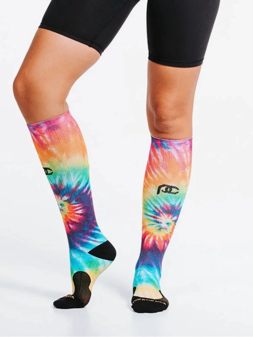 Pro Compression Marathon, Rainbow Tie Dye Socks Unisex